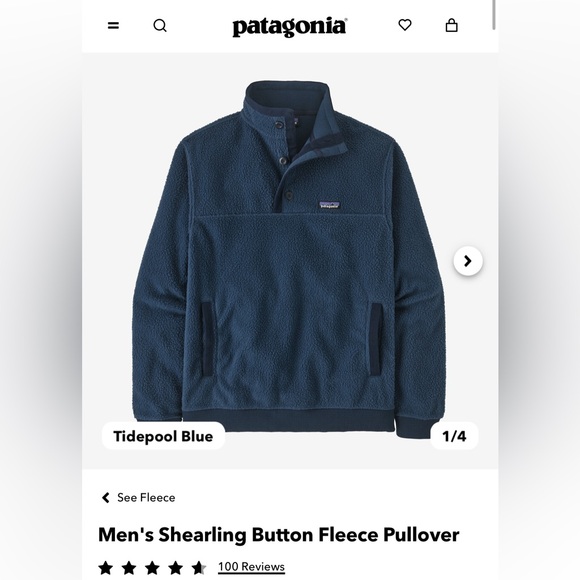 Men’s Shearling Button Fleece Pullover - Picture 3 of 3